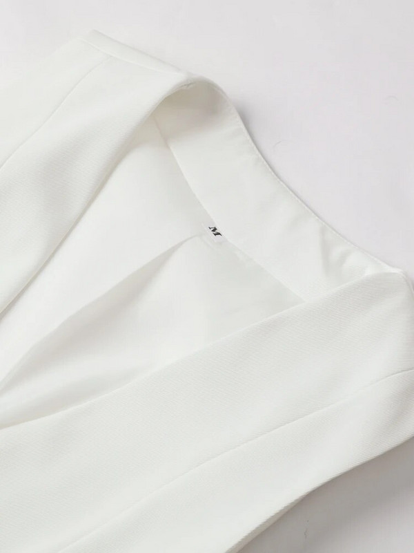 Skraćeni prsluk s jednim kopčanjem bez rukava Ležerni modni kratki prsluci s džepnim V-izrezom 2023. Ženske ljetne jednostavne ulične gornje kapute