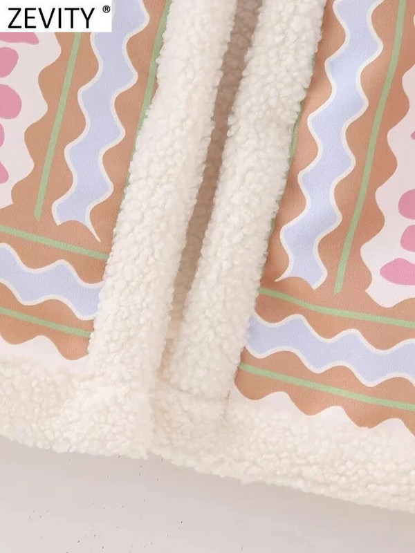 Zevity 2023. Ženska modna plišana jakna s V izrezom bez rukava s otisnutim cvjetovima Uredska ženska majica s otvorenim šavovima Gornji dio prsluka CT5063