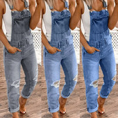 30 de ore de blugi spălat blugi salopete salopete femei salopete casual rupte denim salopete femei oversize body dropshipping salopete