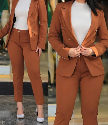 Blazer γυναικεία κοστούμια Κομψό παντελόνι μακρυμάνικο παλτό μονόχρωμο μόδα Ευέλικτο casual σετ Καλοκαιρινό νέο 2023 Y2k Ρούχα