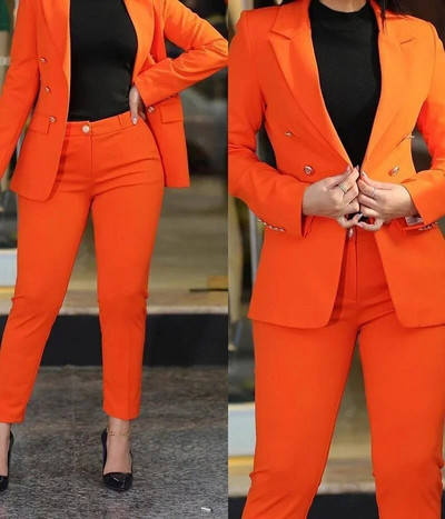 Blazer Costume de damă Pantaloni eleganți Palton cu mâneci lungi Culoare uni Moda Versatil Set casual Vară Nou 2023 Haine Y2k