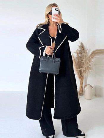 Γυναικεία Μόδα Χοντρό Ζεστό Μάλλινο Παλτό Casual Loose Μακρύ Πανωφόρι 2023 Φθινόπωρο/Χειμώνας Νέα γυναικεία πολυτελή ρούχα Street Wear