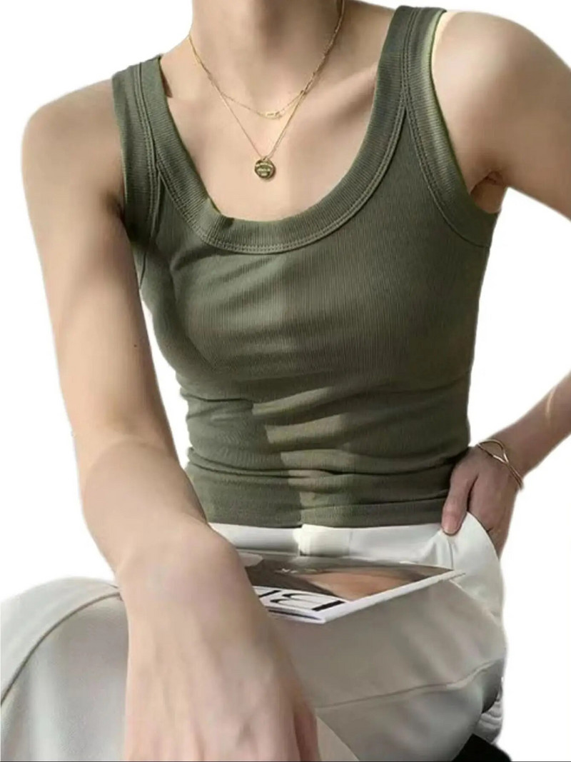 Ženski seksi pleteni prsluk Rebraste uske majice bez rukava s okruglim izrezom Ljeto 2022. Ženske ležerne jednobojne osnovne majice na rukave