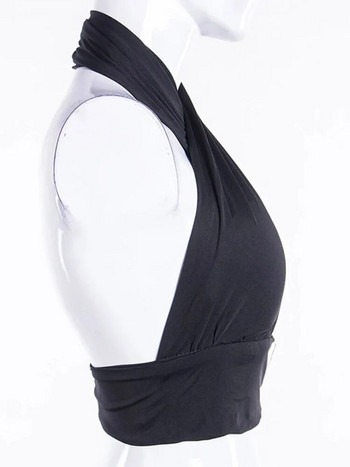 Дамска жилетка с кръстосани презрамки отпред, изрязана с деколте без ръкави и без гръб, летни секси топове, дамски дрехи S-XL