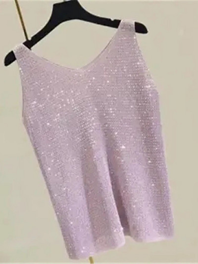 Fitshinling modne nove ljetne majice Spark Slim seksi prsluk bez rukava s V izrezom, jednobojna ženska majica bez rukava 2023, ležerna ženska majica na rasprodaju