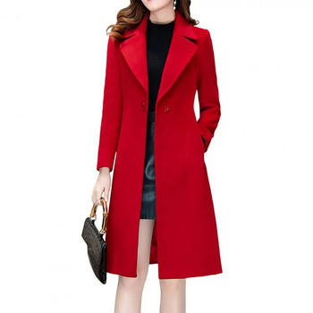 Γυναικείο μάλλινο παλτό κορεατικής έκδοσης φθινοπώρου και χειμώνα 2023 Γυναικείο κοστούμι μεσαίο μακρύ μάλλινο γιακά γιακά