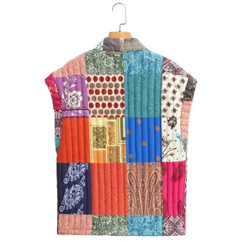 TRAF Demi-Season Γιλέκο για Γυναικεία Μόδα 2023 Ζακέτα με στάμπα μακρυμάνικο μπλουζάκι Νέα σε εξωτερικά ρούχα Γυναικείο μονωμένο γιλέκο συνονθύλευμα