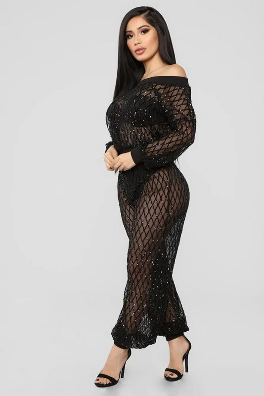 OKAYOASIS Besplatna dostava Lady Slash Neck Dugih rukava 2 komada ležernih kompleta Seksi ženska elegantna trenirka za zabavu sa šljokicama