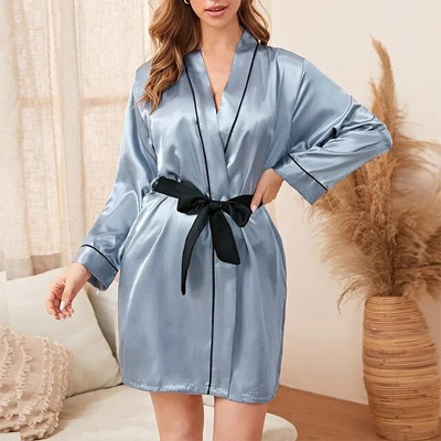 Rochie kimono pentru domnișoară de onoare cu decolteu în V Robă de mireasă Lenjerie de noapte Cămașă de noapte Cămașă de noapte Halat de baie lejer Lenjerie de noapte Lenjerie