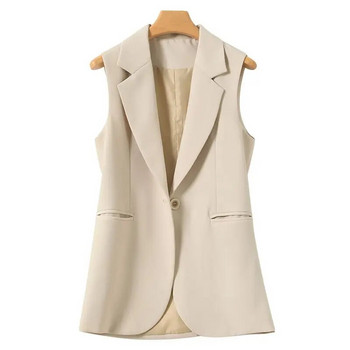 Нова дамска класическа дълга жилетка, дамски елегантен костюм, якета без ръкави, връхни дрехи, офис дамски тънък жилетка, горнища G566