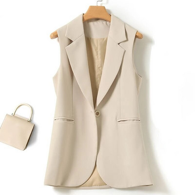 Vestă lungă clasică pentru femeie nouă, costum elegant pentru femei, jachete fără mâneci, îmbrăcăminte exterioară, vestă subțire pentru femei, topuri G566