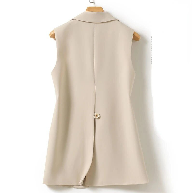 Novi ženski klasični dugi prsluk Žensko elegantno odijelo Jakne bez rukava Gornja odjeća Uredski ženski tanak gornji dio prsluka G566
