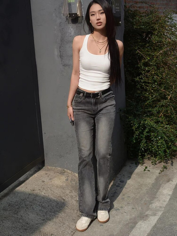Egyszínű alap bordázott kötött felsők Sexy Crop mellény nyári felsők koreai elasztikus Hot Drill Camis 90-es évek Cool Girls ujjatlan