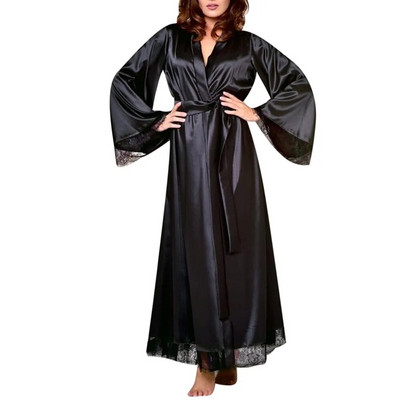 Pijamale Femei Bumbac Femei Sexy Lungă Mătase Kimono Rochie Robe de baie Babydoll Lenjerie Cămașă de noapte домашний костюм женский