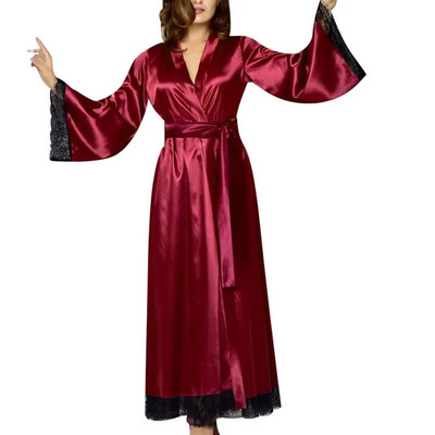 Pijamale Femei Bumbac Femei Sexy Lungă Mătase Kimono Rochie Robe de baie Babydoll Lenjerie Cămașă de noapte домашний костюм женский