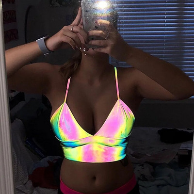 Naiste helkurpandlad Festival Bralette Bralet rinnahoidja rinnahoidja rinnahoidja rinnahoidja topid Camisole uus mood vabaaja stiilne särk