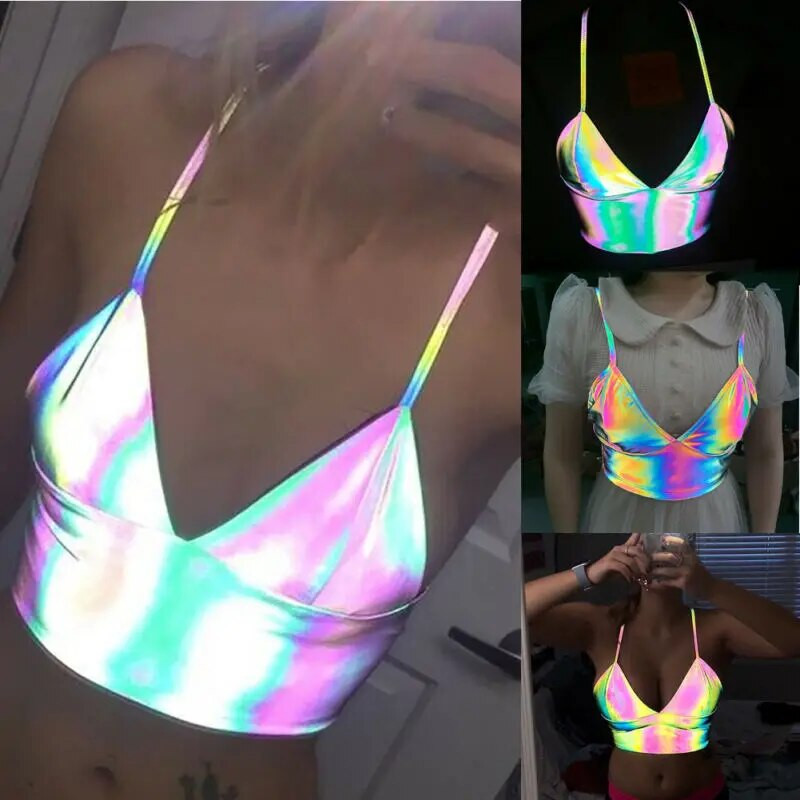 Naiste helkurpandlad Festival Bralette Bralet rinnahoidja rinnahoidja rinnahoidja rinnahoidja topid Camisole uus mood vabaaja stiilne särk