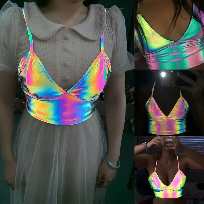 Naiste helkurpandlad Festival Bralette Bralet rinnahoidja rinnahoidja rinnahoidja rinnahoidja topid Camisole uus mood vabaaja stiilne särk