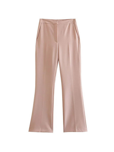 Seturi de pantaloni blazer pentru dama de birou Set de două piese la modă pentru femei, cu decolteu în V, cu mânecă lungă, blazer elegant, cu pantaloni largi, costume Nou în potrivire