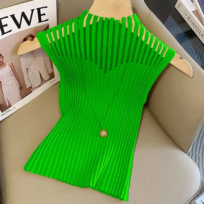 Félmagas nyakú patchwork, vékony szabású női mellény, 2023. tavaszi ősz, új dizájn, európai kamisole felső női