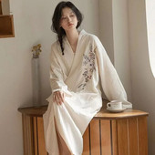 2023 halat de baie japonez kimono toamna doamnelor bumbac pânză creponată broderie halat de baie de vară serviciu la domiciliu lenjerie de dormit halat de baie