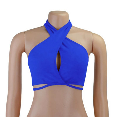 2023 Noi femei Sexy Cross Halter Tank Tops Y2K Fashion Fără umăr Tie Up Crop Tops Club Party Wear Vesta fără spate Topuri