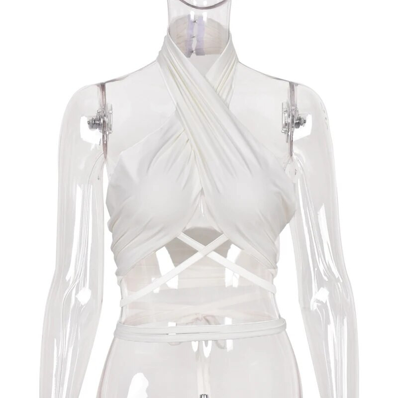 2023 m. Nauji moteriški seksualūs kryžminiai raišteliai, Y2K, madingi neperrišami viršutiniai drabužiai, klubiniai drabužiai vakarėliui.