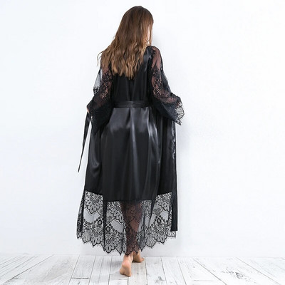 Rochie de mireasa sexy pentru femei, satin, halate de mireasa, dantela, matase, kimono, halat de baie, pentru domnisoara de onoare, haine de noapte transparente