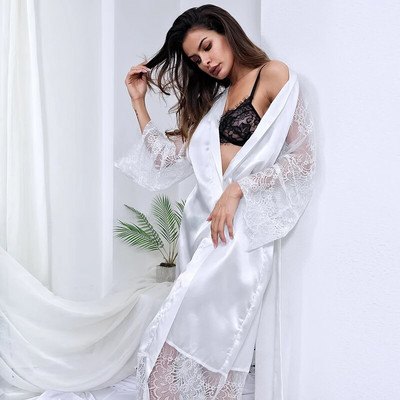 Rochie de mireasa sexy pentru femei, satin, halate de mireasa, dantela, matase, kimono, halat de baie, pentru domnisoara de onoare, haine de noapte transparente