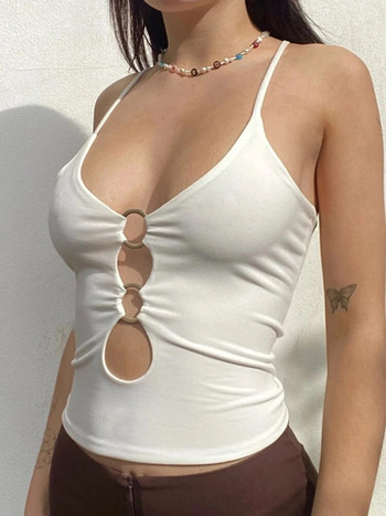 Μασίφ casual αμάνικο Cami Top Γυναικείο εξώπλατο κούφιο σέξι μπλουζάκια μπλουζάκια Fashion Fitness Camisole 2023