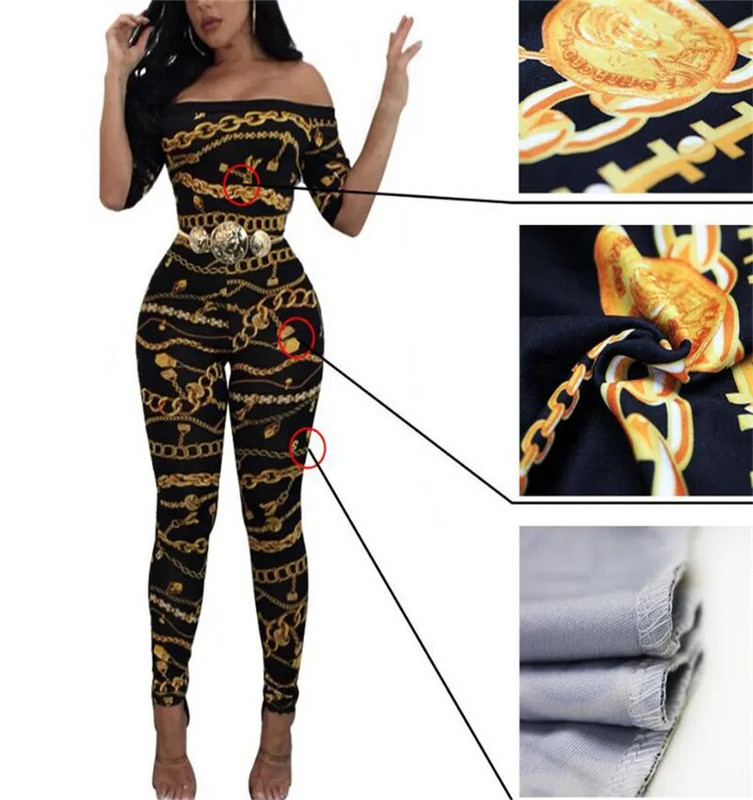 Proljetni i ljetni kombinezoni s uličnom modom Hlače Seksi uske hlače Kombinezoni s lančićima S jedne riječi na ramena Kratki S-XL