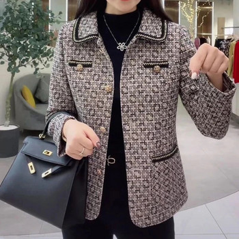 Ανοιξιάτικο φθινόπωρο Κορεάτικη έκδοση 2023 Χαλαρό μάλλινο παλτό Νέα μόδα γυναικεία μπουφάν που μειώνει την ηλικία Μεσήλικα Mother μάλλινα εξωτερικά ενδύματα