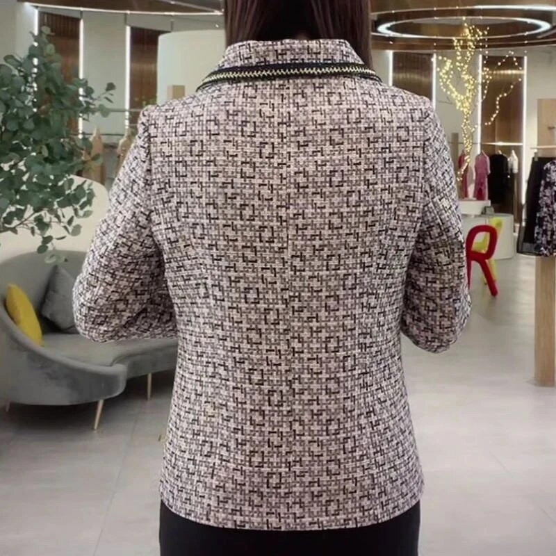 2023, primăvară, toamnă, versiune coreeană, haină lângă de lână, noua modă pentru femei, jachetă pentru reducerea vârstei, îmbrăcăminte exterioară de lână pentru mamă de vârstă mijlocie