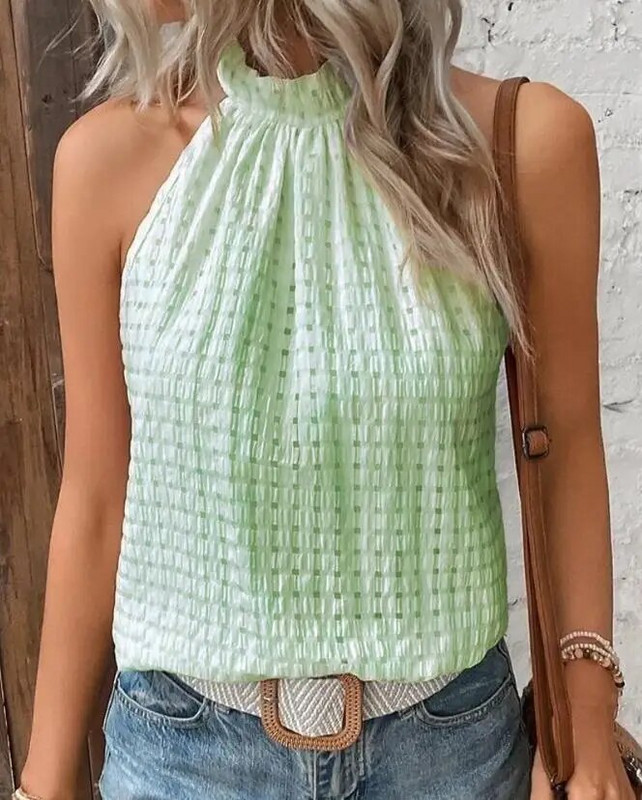 2000 m. kasdien keliaujant į darbą ir atgal, madinga palaidinė, 2023 m. vasara, nauja laisvalaikio elegantiška languoto rašto viršutinė dalis, šviežia ir miela