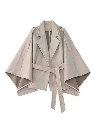 Lautaro, toamnă iarnă, lejer, elegant, de lux, scurte, moale, din lână, pentru femei, cu cravată în talie, haină vintage fără mâneci, pentru femei 2022