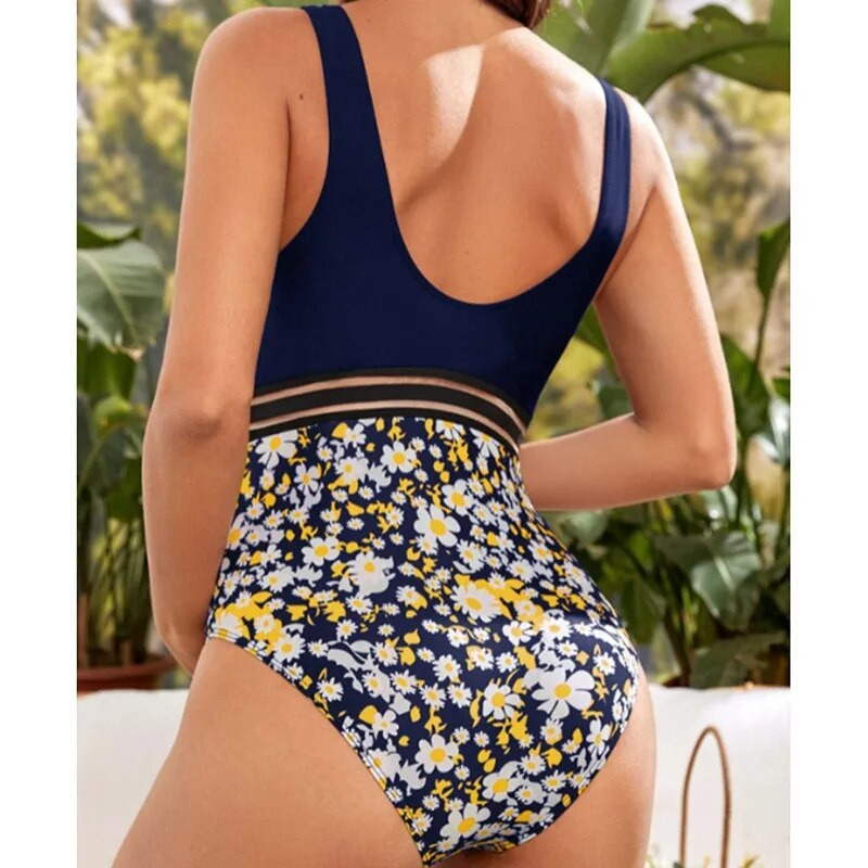 Novi ljetni kupaći kostim za trudnice 2023. Seksi kupaći kostim za trudnice s cvjetnim kontrastom boja Bather Premama Odjeća za plažu Tankini