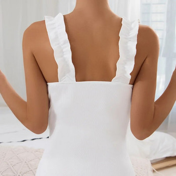 НОВ летен плътен бял бански костюм за бременни с волани и презрамки за бременни Целен бански костюм за бременни Premama Monokini Bikini