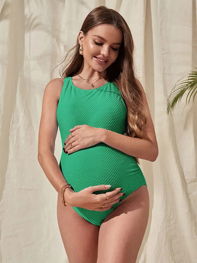 Nyári szexi Premama Fürdőruha Kismama ruházat Strand Solid Monokini Terhes Női Hát nélküli fürdőruha Fürdőszoba Terhességi Tankinik