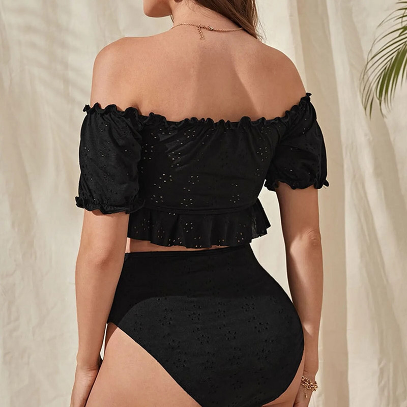 Rasedatele mõeldud bikiinide komplekt, lips õla ees, kaheosaline ujumistrikoo rasedatele naistele suplejad, must ujumiskostüüm, suvised rannaujumisriided