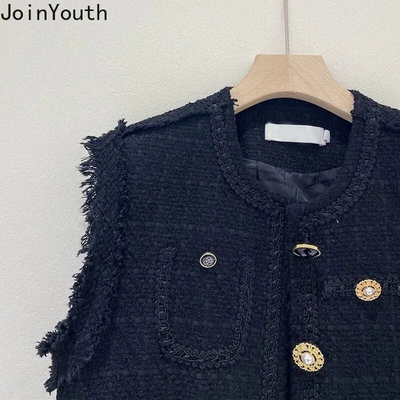 Korejski prsluk za žene Modne temperamentne majice bez rukava 2023 Ropa Mujer Džepovi Prsluk Široke vintage jakne Y2k Topovi