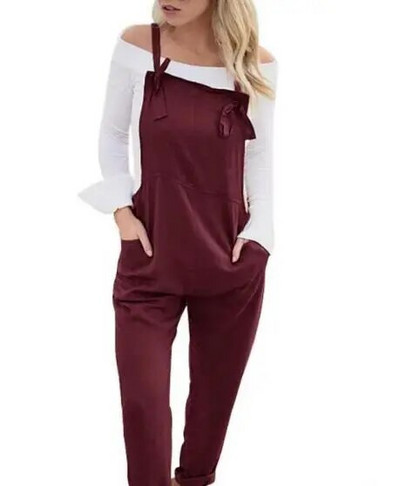 Madingi moteriški kombinezonai laisvalaikio laisvi vienspalviai didelio dydžio karinės sagties kombinezono kelnės