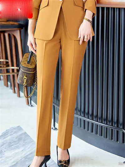 Yitimuceng biuro moteriški dviejų dalių komplektai Moteriški kostiumai 2023 m. Nauji vieno mygtuko atlenkiami apykaklės švarkai Laisvi laisvalaikio kelnių kostiumai