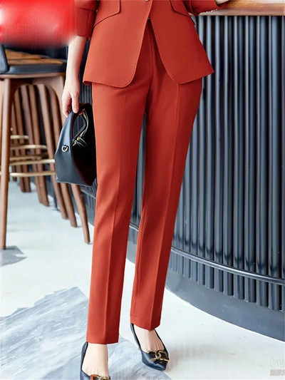 Yitimuceng biuro moteriški dviejų dalių komplektai Moteriški kostiumai 2023 m. Nauji vieno mygtuko atlenkiami apykaklės švarkai Laisvi laisvalaikio kelnių kostiumai