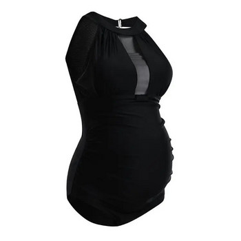 Μόδα μασίφ μαύρα γυναικεία ολόσωμο μαγιό εγκυμοσύνης Διχτυωτό ράψιμο σέξι εξώπλατο μαγιό Bathers Premama Clothes