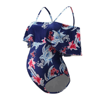 Бански костюм с флорален принт за бременни майки Дамски бански цял бански плажно облекло Бански бански костюм Дамски