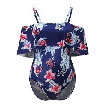 Бански костюм с флорален принт за бременни майки Дамски бански цял бански плажно облекло Бански бански костюм Дамски