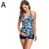 Ženski komplet kupaćih kostima za trudnice Cvjetni kupaći kostim za trudnice Ljetni bikini za plažu Seksi odjeća za trudnice