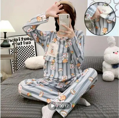 2024 tavaszi szülés utáni női szoptató pizsama szettek nyári szoptatási ruhakészletek divatos nyomtatott kismama hálóruha, laktáció