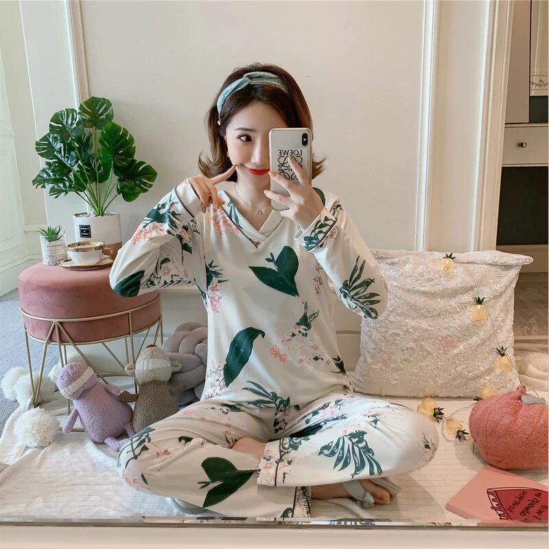 2024 tavaszi szülés utáni női szoptató pizsama szettek nyári szoptatási ruhakészletek divatos nyomtatott kismama hálóruha, laktáció