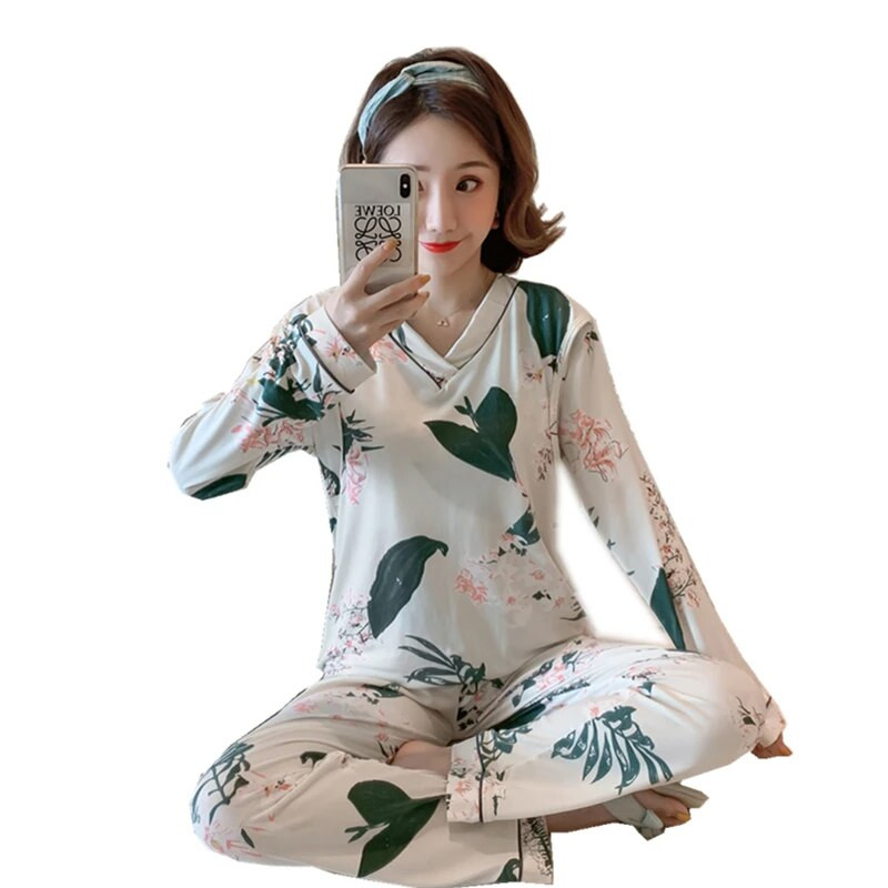 2024 tavaszi szülés utáni női szoptató pizsama szettek nyári szoptatási ruhakészletek divatos nyomtatott kismama hálóruha, laktáció